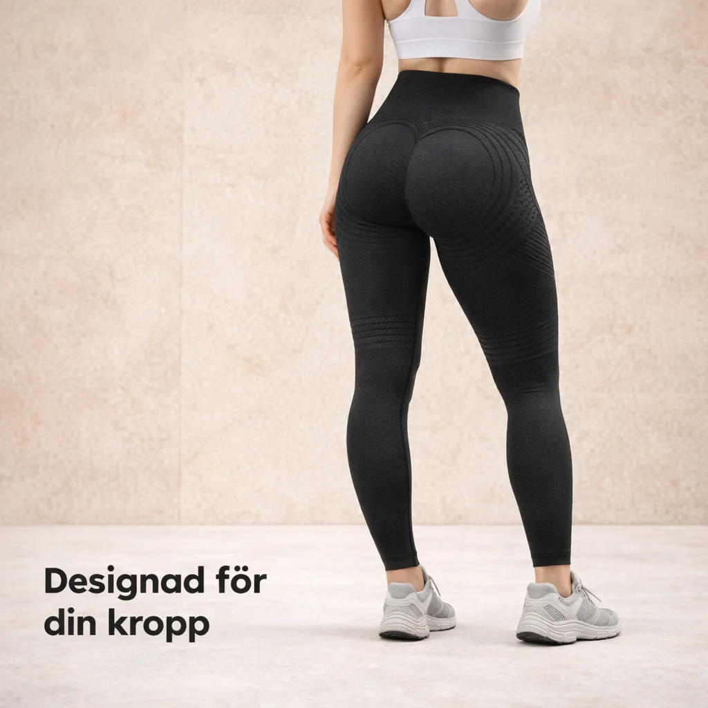 Slätslipande skulpterande leggings med 3D-effekt - studio view